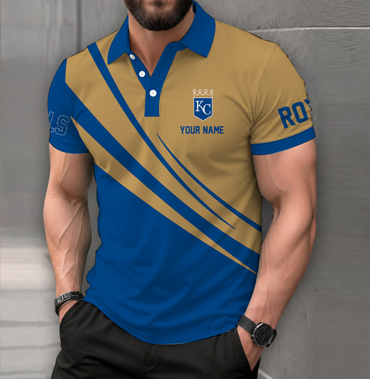 LIMITED EDITION - NEW CUSTOMIZED MLB19 KCR KANSAS CITY ROYALS POLO SHIRT
