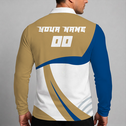 [FLASH SALE] NEW CUSTOMIZED MLB19 KCR KANSAS CITY ROYALS MEN'S LONG SLEEVE POLO