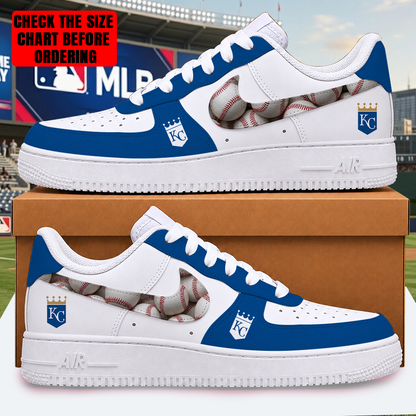 LIMITED EDITION - NEW CUSTOMIZED MLB19 KCR KANSAS CITY ROYALS AF1 SHOES