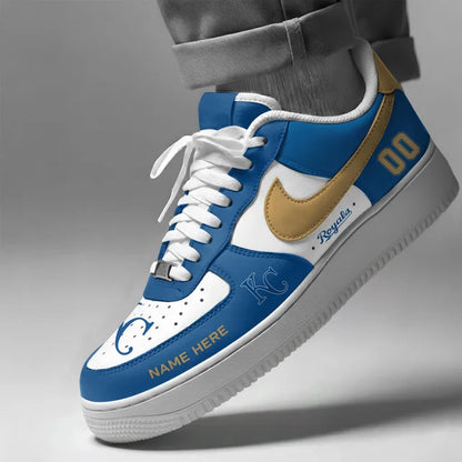[FLASH SALE] NEW CUSTOMIZED MLB19 KCR KANSAS CITY ROYALS AF1 SHOES