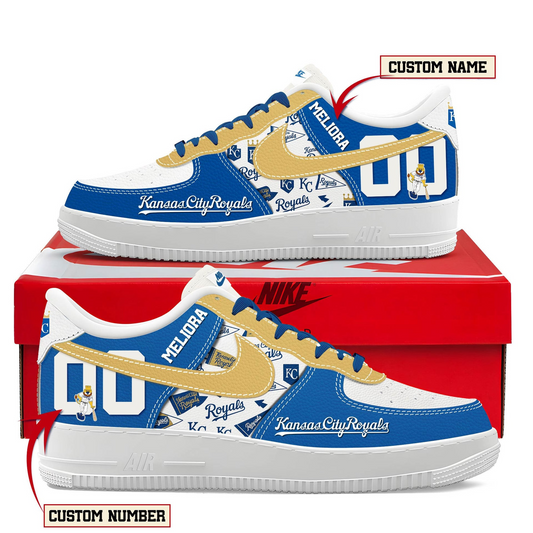 LIMITED EDITION - NEW CUSTOMIZED MLB19 KCR KANSAS CITY ROYALS AF1 SHOES