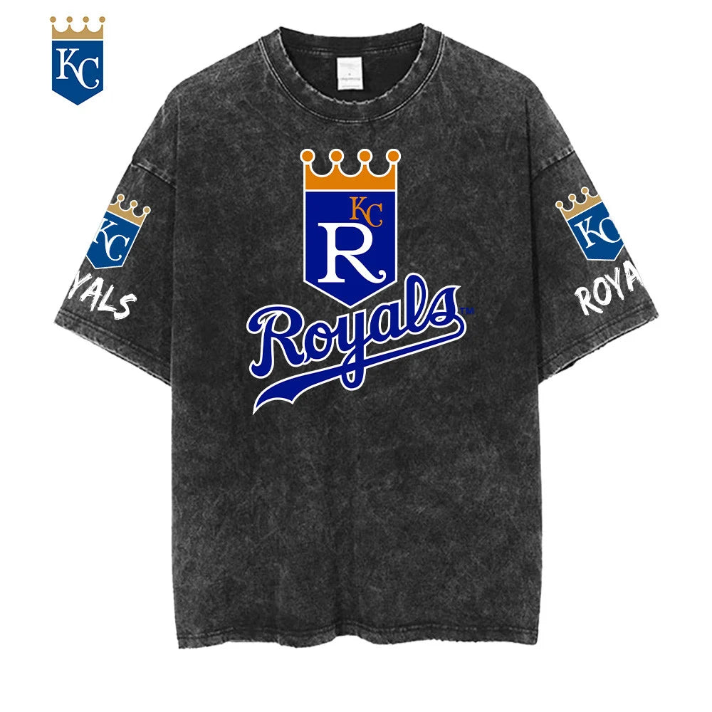 [FLASH SALE] NEW CUSTOMIZED MLB19 KCR KANSAS CITY ROYALS MULTICOLOR WASHED TEE