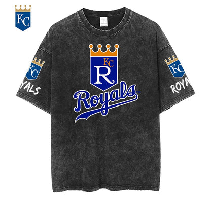 [FLASH SALE] NEW CUSTOMIZED MLB19 KCR KANSAS CITY ROYALS MULTICOLOR WASHED TEE