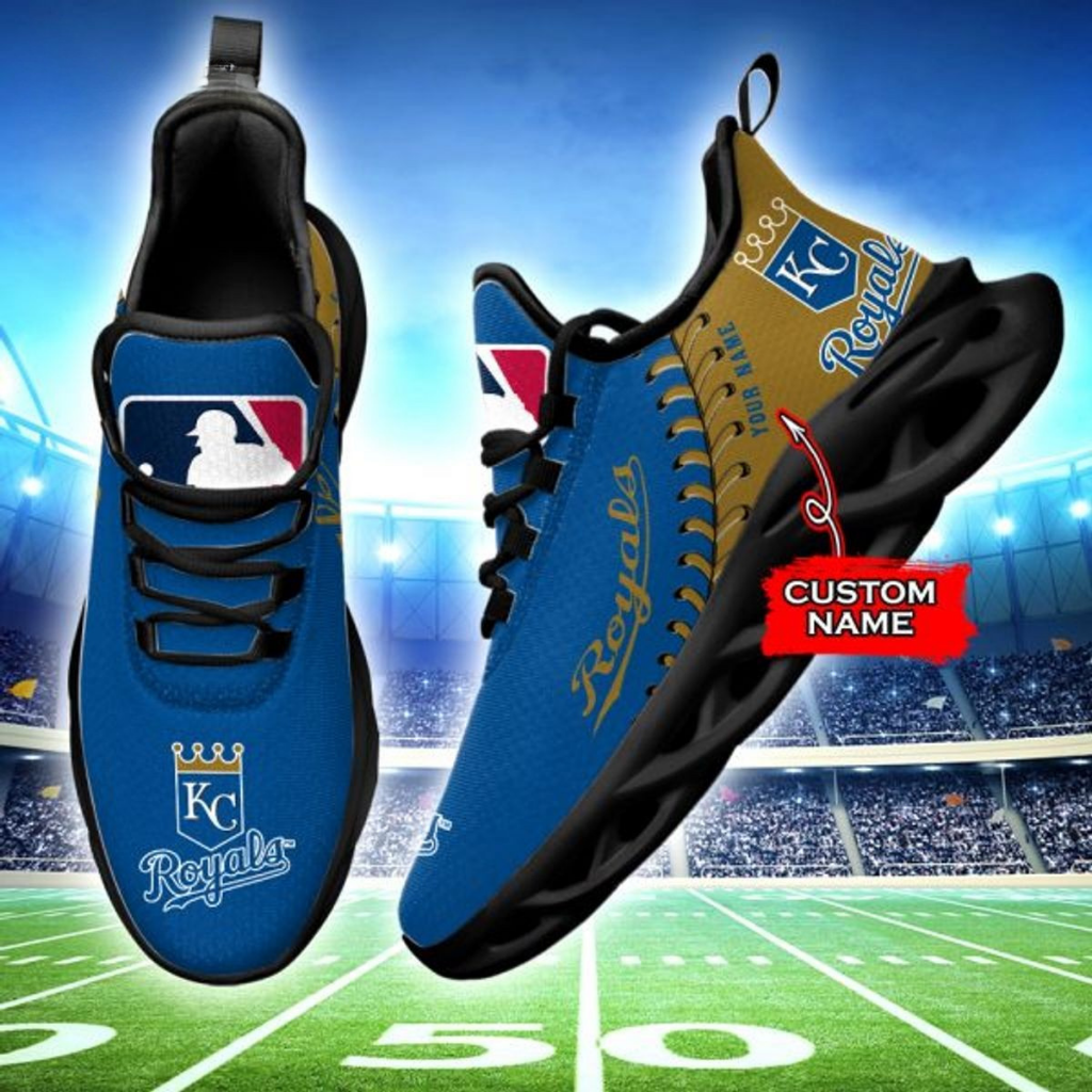 LIMITED EDITION - NEW CUSTOMIZED MLB19 KCR KANSAS CITY ROYALS MAX SOUL SHOES