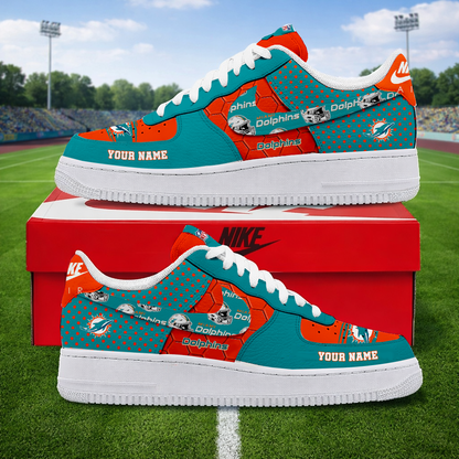 LIMITED EDITION - NEW CUSTOMIZED NFL19 MDP MIAMI DOLPHINS AF1 SNEAKERS