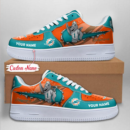 LIMITED EDITION - NEW CUSTOMIZED NFL19 MDP MIAMI DOLPHINS AF1 SNEAKERS