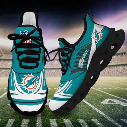 LIMITED EDITION - NEW CUSTOMIZED NFL19 MDP MIAMI DOLPHINS UNISEX MAX SOUL SHOES