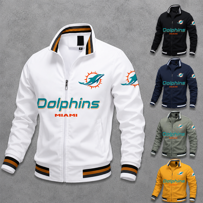 [SPECIAL OFFER] NEW CUSTOMIZED NFL19 MDP MIAMI DOLPHINS MEN'S CASUAL JACKET