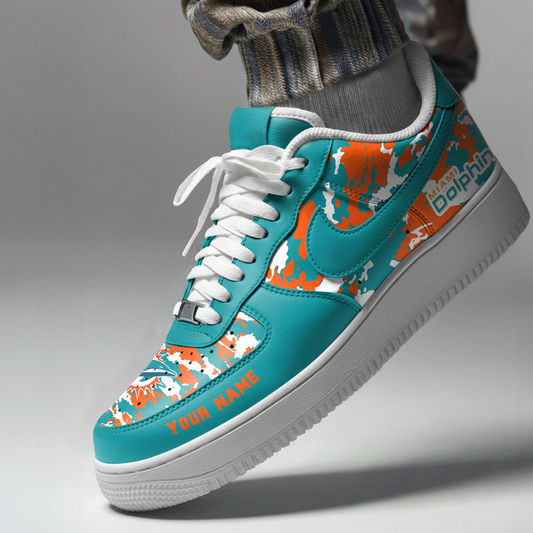 LIMITED EDITION - NEW CUSTOMIZED NFL19 MDP MIAMI DOLPHINS AF1 SNEAKERS
