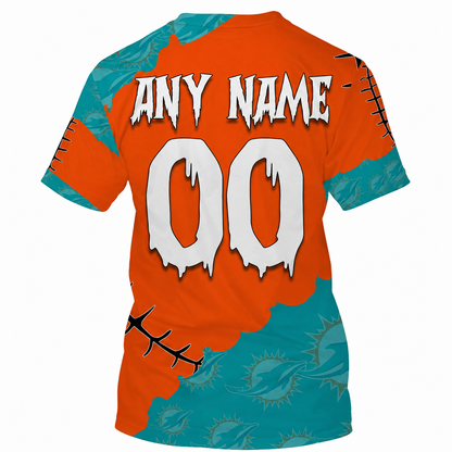 LIMITED EDITION - NEW CUSTOMIZED NFL19 MDP MIAMI DOLPHINS HALLOWEEN SKULL APPAREL FOR FANS