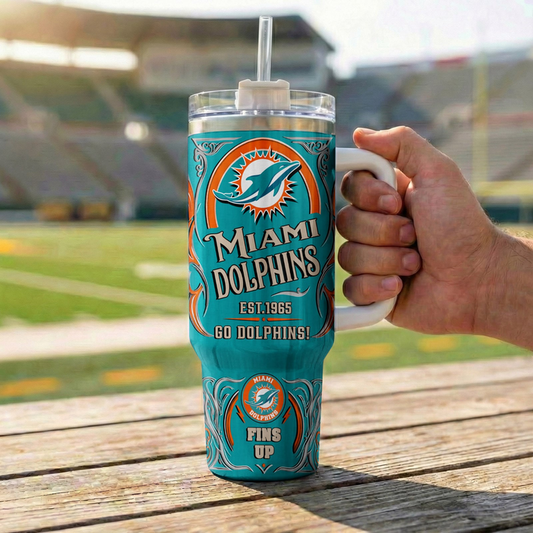 LIMITED EDITION - NEW CUSTOMIZED NFL19 MDP MIAMI DOLPHINS 40OZ TUMBLER