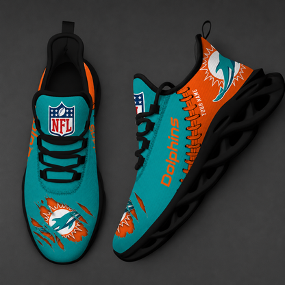 LIMITED EDITION - NEW CUSTOMIZED NFL19 MDP MIAMI DOLPHINS UNISEX MAX SOUL SHOES