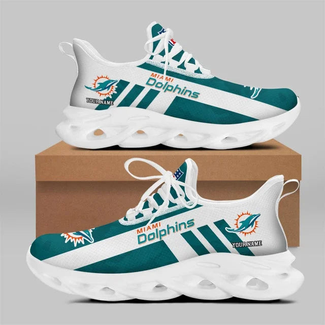 LIMITED EDITION - NEW CUSTOMIZED NFL19 MDP MIAMI DOLPHINS UNISEX MAX SOUL SHOES