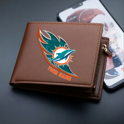LIMITED EDITION - NEW CUSTOMIZED NFL19 MDP MIAMI DOLPHINS LEATHER WALLET