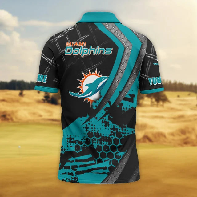 LIMITED EDITION - NEW CUSTOMIZED NFL19 MDP MIAMI DOLPHINS POLO SHIRT
