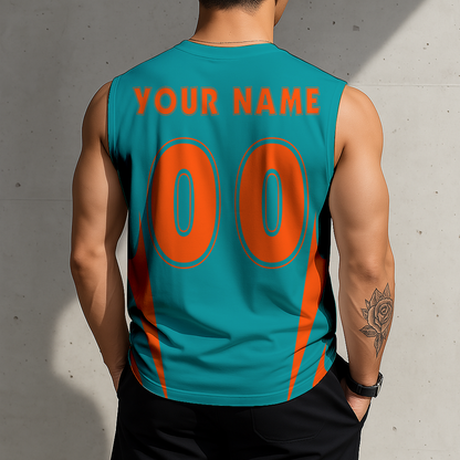 LIMITED EDITION - NEW CUSTOMIZED NFL19 MDP MIAMI DOLPHINS MEN'S GYM SHIRT
