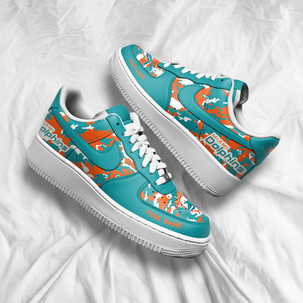 LIMITED EDITION - NEW CUSTOMIZED NFL19 MDP MIAMI DOLPHINS AF1 SNEAKERS