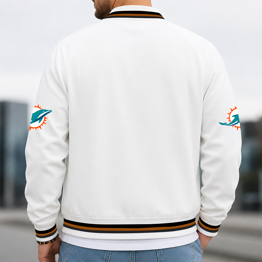 [SPECIAL OFFER] NEW CUSTOMIZED NFL19 MDP MIAMI DOLPHINS MEN'S CASUAL JACKET