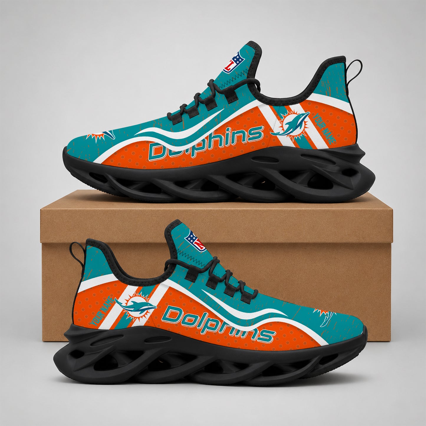 SPECIAL EDITION - NEW CUSTOMIZED NFL19 MDP MIAMI DOLPHINS MAX SOUL SHOES