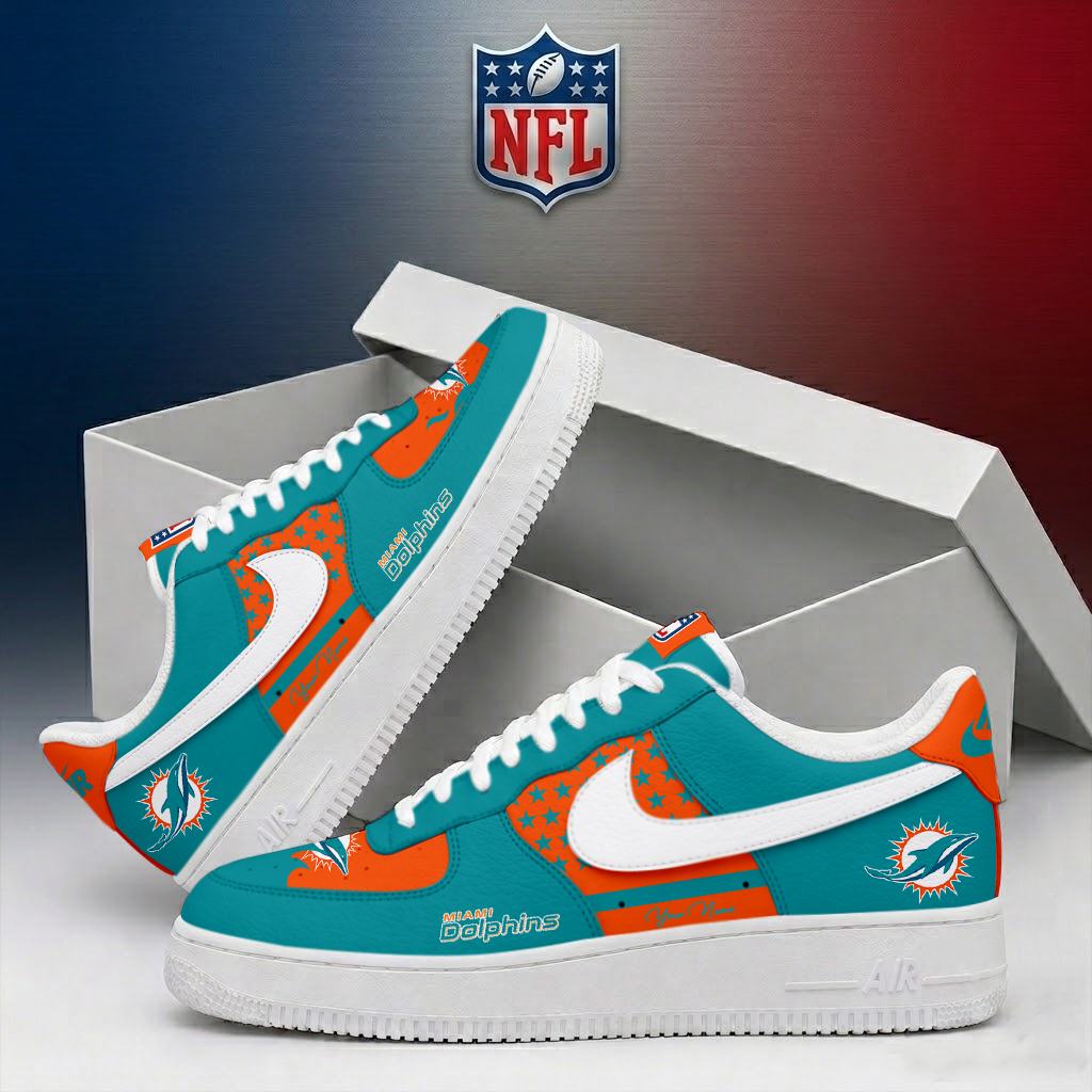 LIMITED EDITION - NEW CUSTOMIZED NFL19 MDP MIAMI DOLPHINS AF1 SHOES