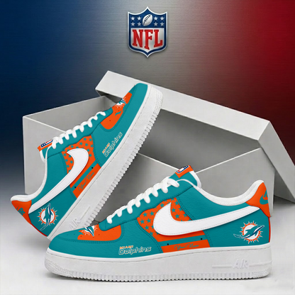 LIMITED EDITION - NEW CUSTOMIZED NFL19 MDP MIAMI DOLPHINS AF1 SHOES
