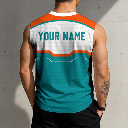 LIMITED EDITION - NEW CUSTOMIZED NFL19 MDP MIAMI DOLPHINS MEN'S GYM SHIRT