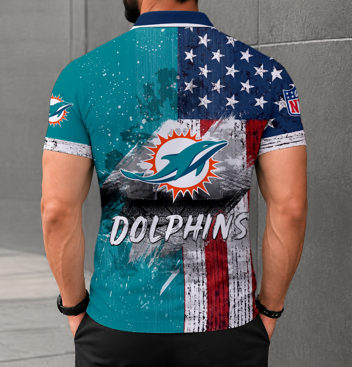 SPECIAL EDITION - NEW CUSTOMIZED NFL19 MDP MIAMI DOLPHINS POLO SHIRT