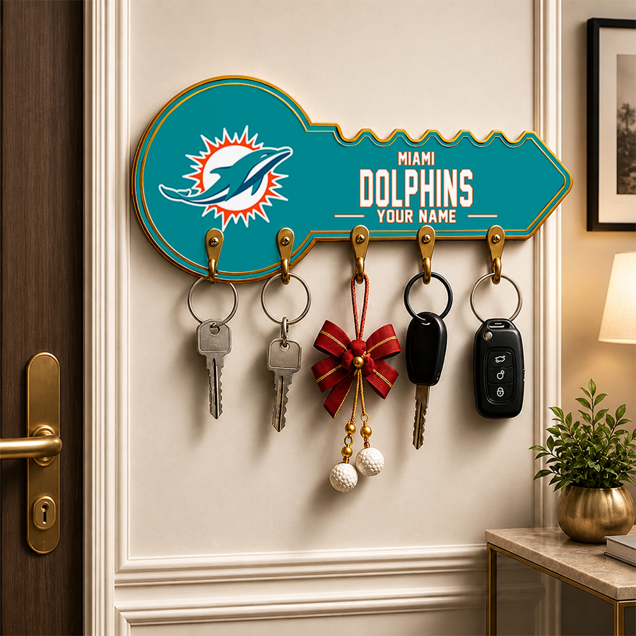 [SPECIAL OFFER] NEW CUSTOMIZED NFL19 MDP MIAMI DOLPHINS WALL KEY HOLDER FOR HOME