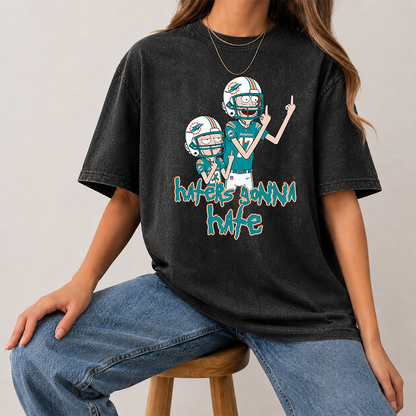 [SPECIAL OFFER] NEW CUSTOMIZED NFL19 MDP MIAMI DOLPHINS FUNNY MULTICOLOR WASHED TEE