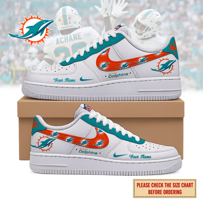 LIMITED EDITION - NEW CUSTOMIZED NFL19 MDP MIAMI DOLPHINS AF1 SHOES
