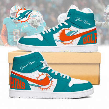 LIMITED EDITION - NEW CUSTOMIZED NFL19 MDP MIAMI DOLPHINS AIR JORDAN SNEAKERS