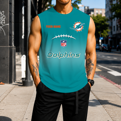LIMITED EDITION - NEW CUSTOMIZED NFL19 MDP MIAMI DOLPHINS MEN'S GYM SHIRT