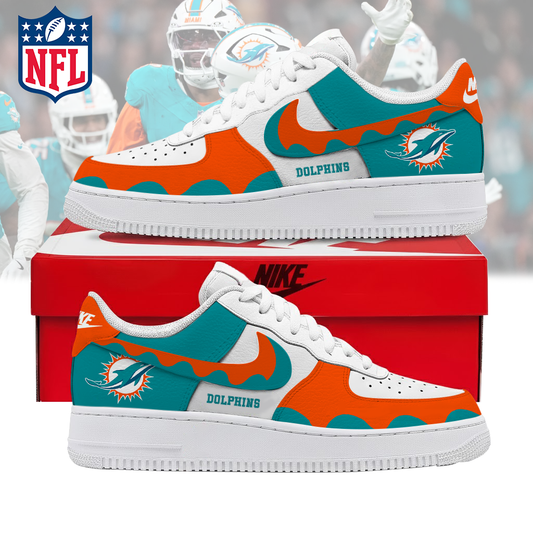 FINAL CLEARANCE - NEW CUSTOMIZED NFL19 MDP MIAMI DOLPHINS AF1 SNEAKERS