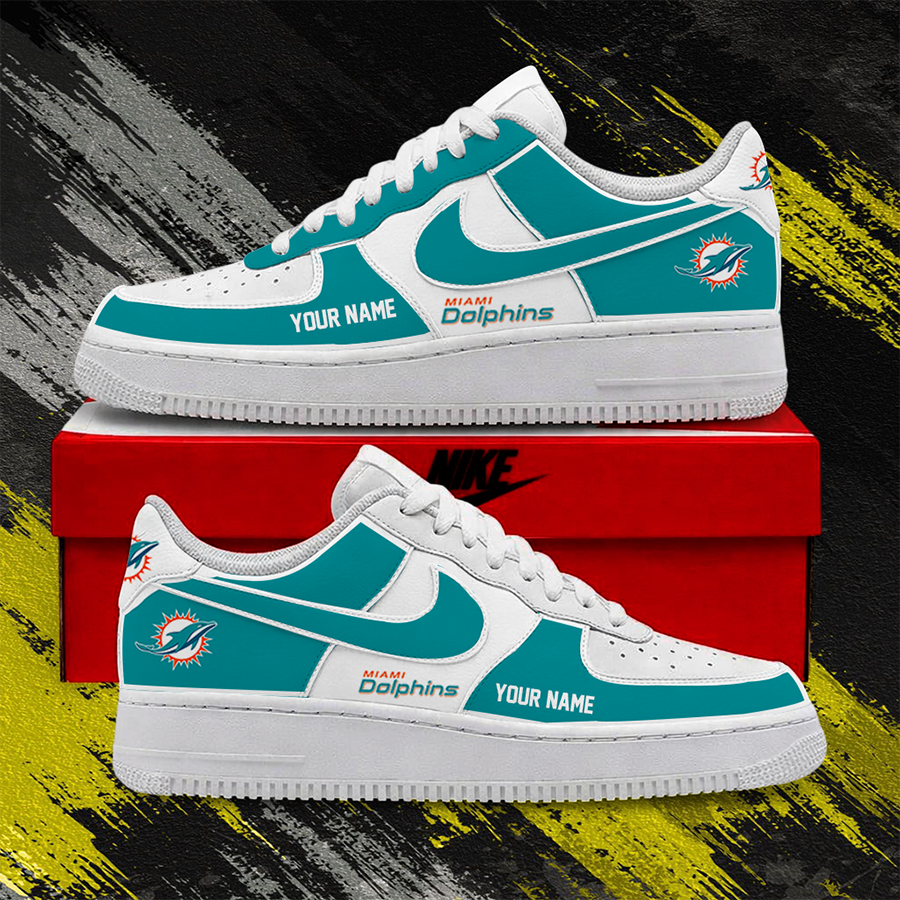 LIMITED EDITION - NEW CUSTOMIZED NFL19 MDP MIAMI DOLPHINS AF1 SHOES