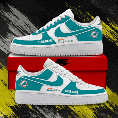 LIMITED EDITION - NEW CUSTOMIZED NFL19 MDP MIAMI DOLPHINS AF1 SHOES