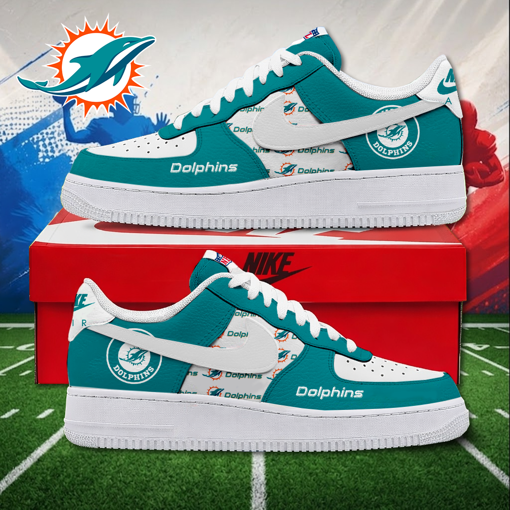 MEGA SALE - NEW CUSTOMIZED NFL19 MDP MIAMI DOLPHINS AF1 SNEAKERS