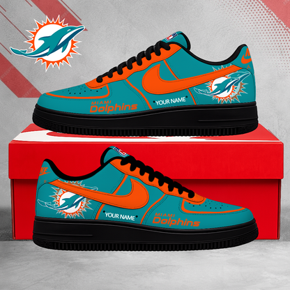 SPECIAL EDITION - NEW CUSTOMIZED NFL19 MDP MIAMI DOLPHINS AF1 SHOES