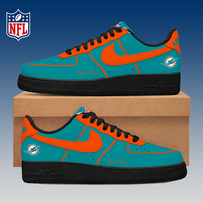 LIMITED EDITION - NEW CUSTOMIZED NFL19 MDP MIAMI DOLPHINS AF1 SNEAKERS
