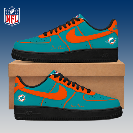 LIMITED EDITION - NEW CUSTOMIZED NFL19 MDP MIAMI DOLPHINS AF1 SNEAKERS
