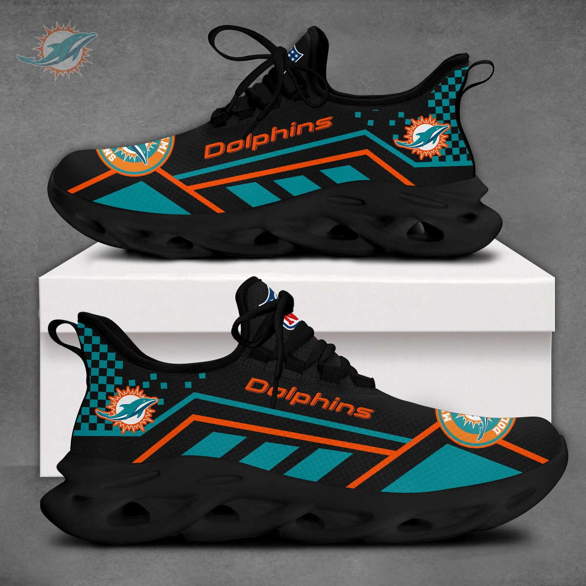 SPECIAL EDITION - NEW CUSTOMIZED NFL19 MDP MIAMI DOLPHINS MAX SOUL SHOES