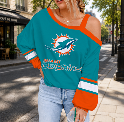 SPECIAL EDITION - NEW CUSTOMIZED NFL19 MDP MIAMI DOLPHINS DROP SHOULDER SWEATSHIRT