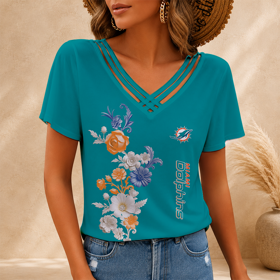 LIMITED EDITION - NEW CUSTOMIZED NFL19 MDP MIAMI DOLPHINS V-NECK SHIRT