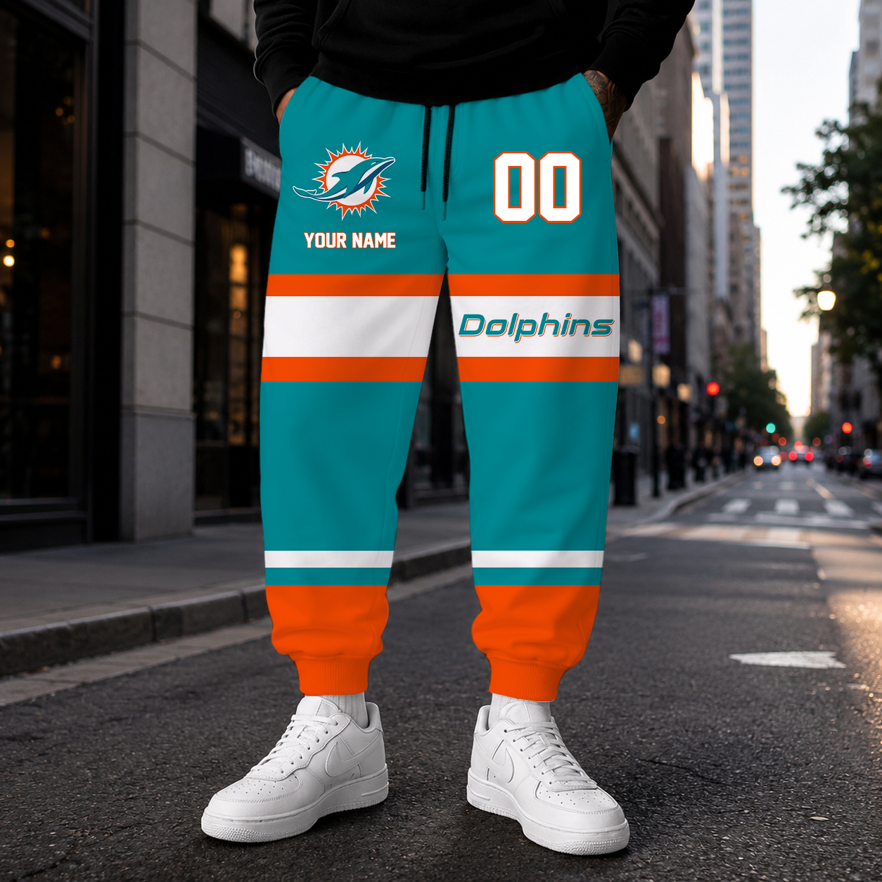 LIMITED EDITION - NEW CUSTOMIZED NFL19 MDP MIAMI DOLPHINS SWEATPANTS