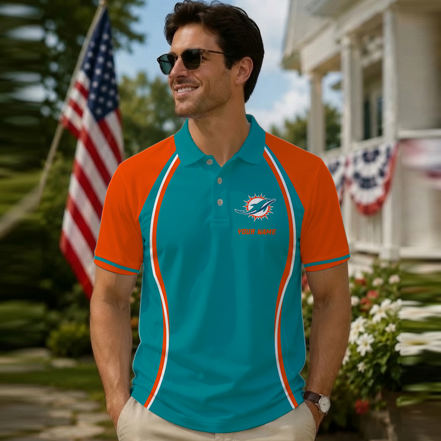 [SPECIAL OFFER] NEW CUSTOMIZED NFL19 MDP MIAMI DOLPHINS POLO SHIRT