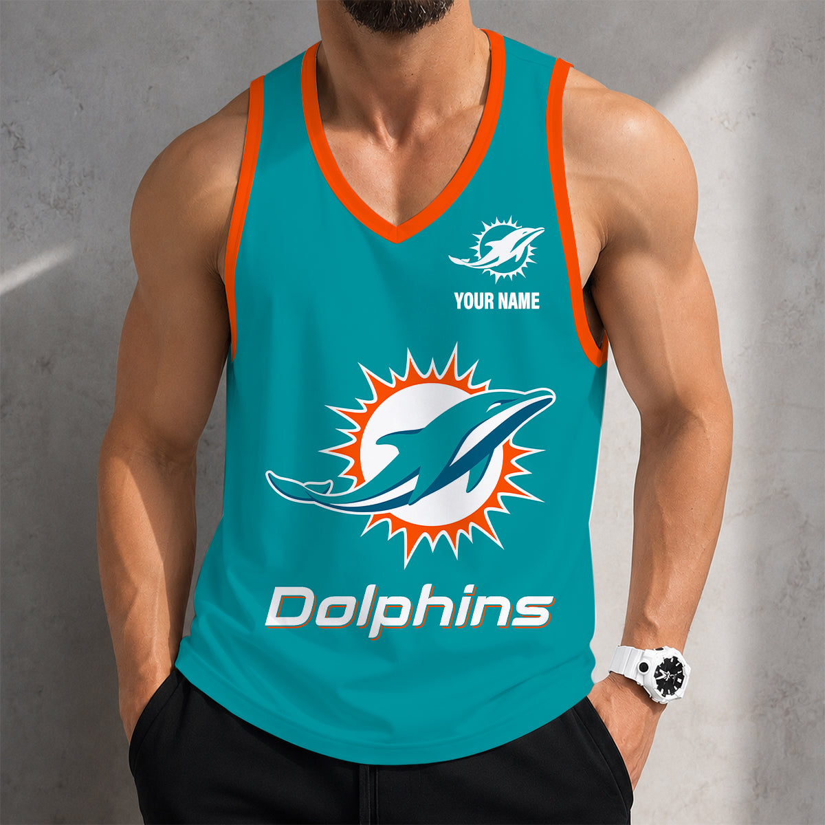 LIMITED EDITION - NEW CUSTOMIZED NFL19 MDP MIAMI DOLPHINS TANK TOP