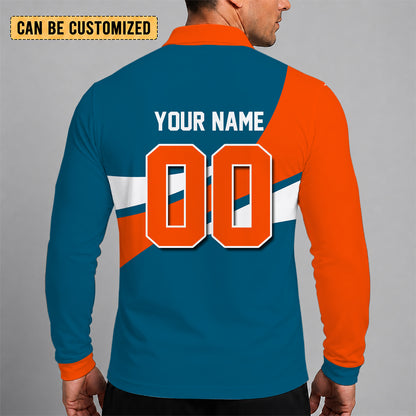 [SPECIAL OFFER] NEW CUSTOMIZED NFL19 MDP MIAMI DOLPHINS LONG SLEEVE POLO SHIRT