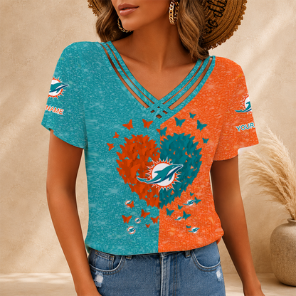 LIMITED EDITION - NEW CUSTOMIZED NFL19 MDP MIAMI DOLPHINS V-NECK SHIRT
