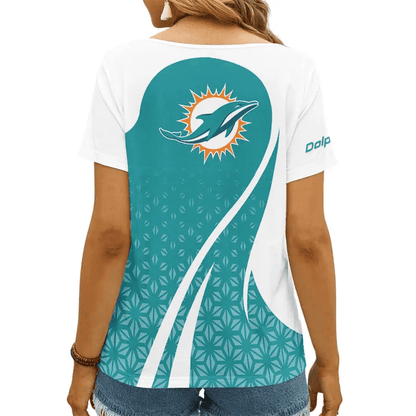 LIMITED EDITION - NEW CUSTOMIZED NFL19 MDP MIAMI DOLPHINS V-NECK FEMALE SHIRT