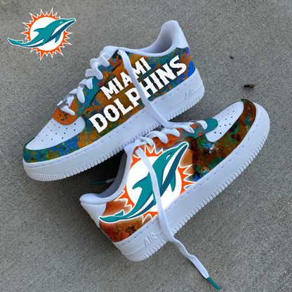 [SPECIAL OFFER] NEW CUSTOMIZED NFL19 MDP MIAMI DOLPHINS AF1 SNEAKERS