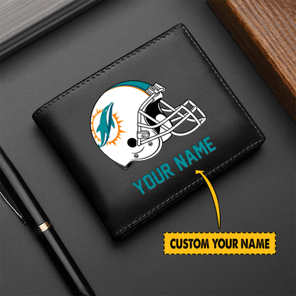 LIMITED EDITION - NEW CUSTOMIZED NFL19 MM DOPHINS LEATHER WALLET